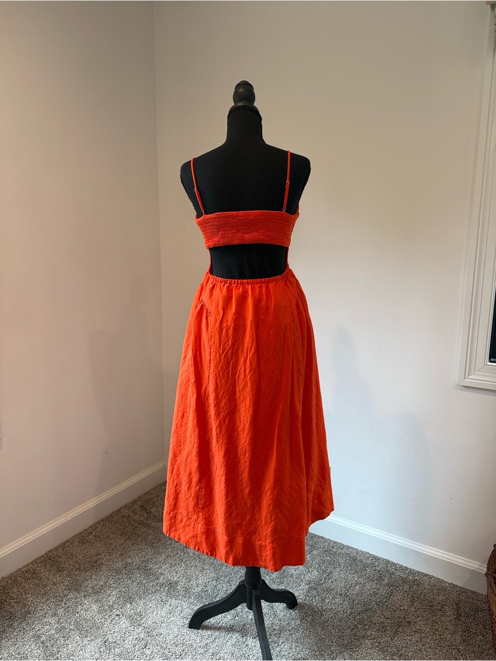 Astr Orange A-Line Midi Dress - Picture 6 of 6